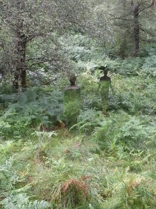 2 figures in woods