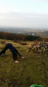 outdoor yoga downward dog 