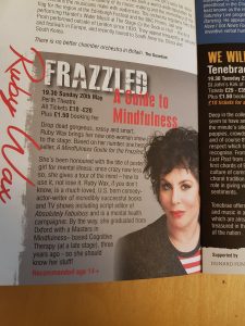 Ruby Wax: Frazzled, A Guide to Mindfulness at The Perth Festival of the Arts