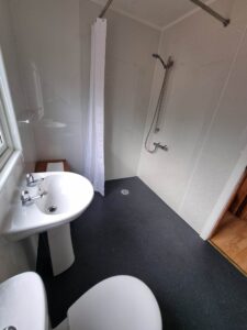 Wetroom from bathroom in self catering lodge
